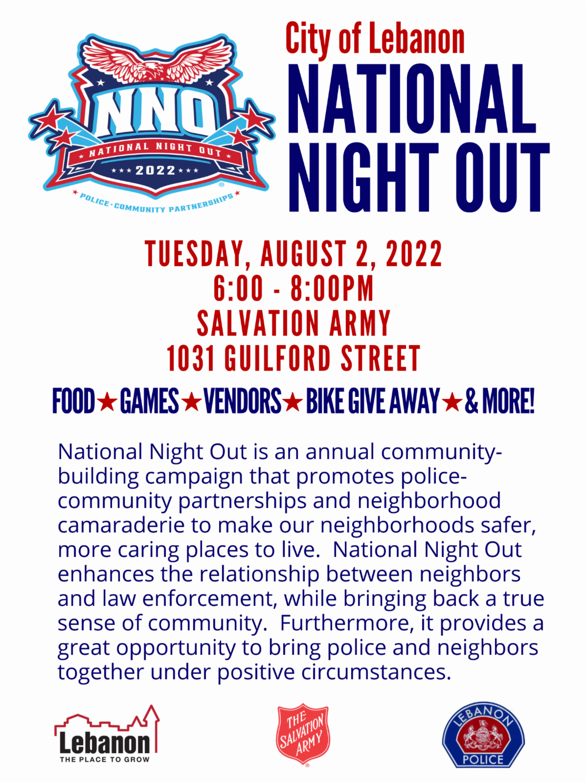 City of Lebanon National Night Out August 2 The Pennsylvania
